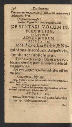 De Syntaxi Vocum Inflexibilium, Et Quidem Adverbiorum.