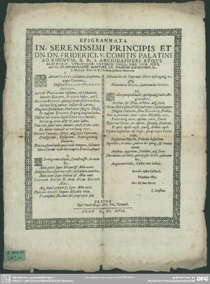 Epigrammata in Friderici V comitis Palatini ad Rhenum una cum Brandenburgensi electore Hohanne Sigismundo Dresdam primum adventum