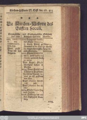 Die Kirchen-Historie des Eilfften Seculi.