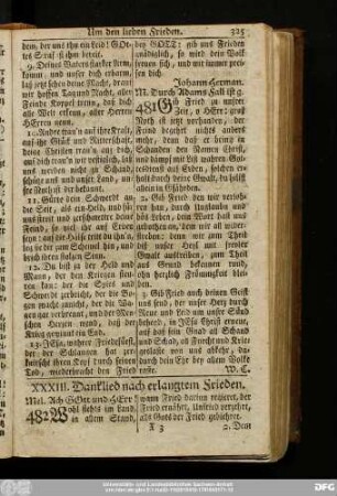 XXXIII. Danklied nach erlangtem Frieden.