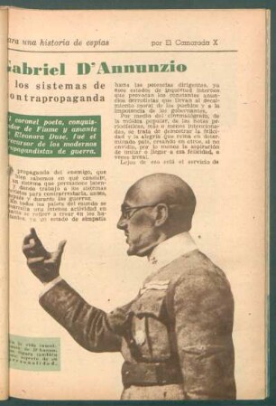 Gabriel D'Annunzio : Para una historia de espías