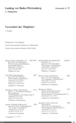Drucksachen 1-200: Anträge, Anfragen, Gesetzentwürfe