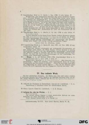 IV. Das radierte Werk (Nr. 91-993)
