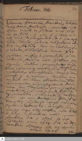 Lebenslauf von Johann Heinrich Streuber.