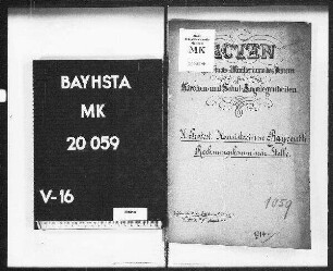Protestant. Konsistorium Bayreuth. Rechnungskommissärstelle.