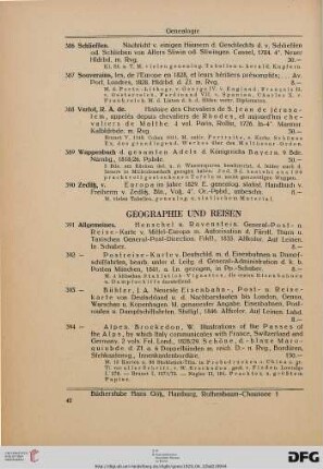 Geographie und Reisen, Allgemeines (Nr. 391-508)
