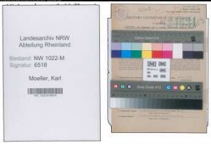 Entnazifizierung Karl Moeller , geb. 13.01.1896 (Steuersekretaer)