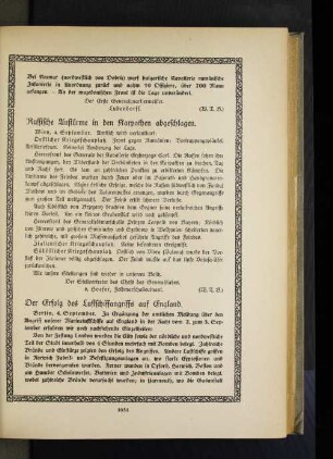 Russische Anstürme in den Karpathen abgeschlagen.