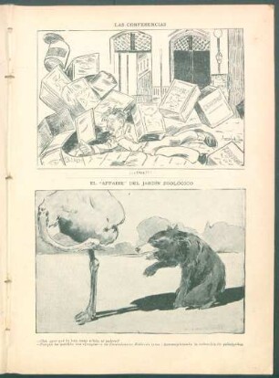 Las conferencias [y] El "affaire" del jardín zoológico [Caricatura]