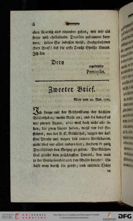 Zweyter Brief