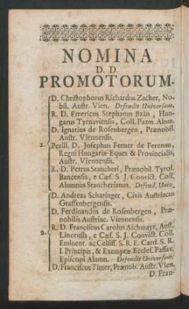 Nomina D.D. Promotorum