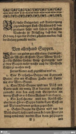I. Von allerhand Suppen