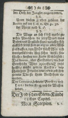 Der Irrdischen Stern-Kunde Eilfftes Capitel. Vom Scorpion