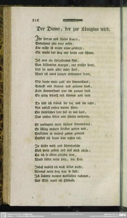Der Diener, der zur Königinn wird