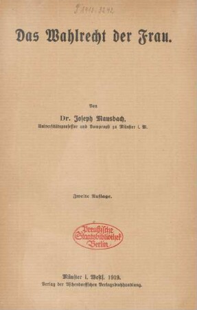 Das Wahlrecht der Frau