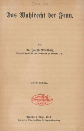 Das Wahlrecht der Frau