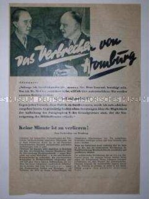 Propagandaflugblatt der DDR gegen die Remilitarisierung Westdeutschlands