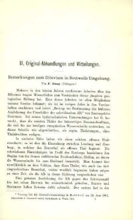 Bemerkungen zum Diluvium in Rottweils Umgebung