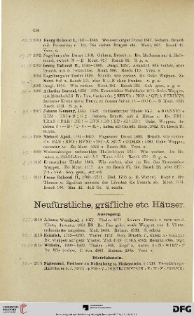 Neufürstliche, gräfliche etc. Häuser (Nr. 2112-2217)