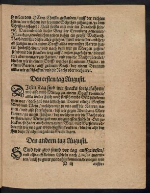 Den ersten tag Augusti. - Den ein und dreissigsten Augusti.