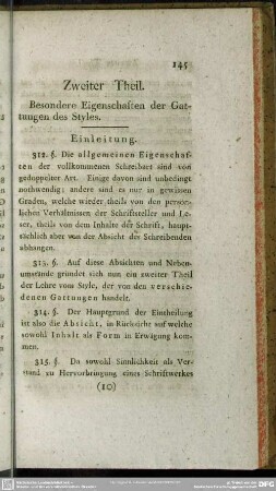Zweiter Theil. Besondere Eigenschaften der Gattungen des Styles