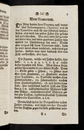 3-8, Vom Numeriren.