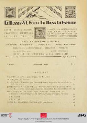 No. 1 (Octobre 1928)
