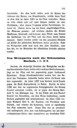 Nach Durlach, Karlsruhe, Ettlingen, Malsch und Muggensturm