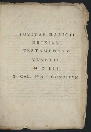 Testamentum. Venetiis MDLII (Druck)
