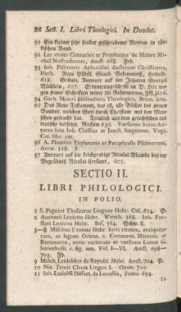 Sectio II. Libri Philologici