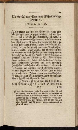 Die Epistel am Sonntage Misericordiasdomini. 1. Petrus 2, 19-25