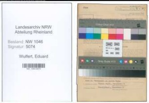Entnazifizierung Eduard Wulfert , geb. 28.05.1906 (Wasserstrassenassistent)
