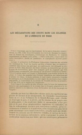 II. Les déclarations des droits dans les colonies de l'Amérique du Nord