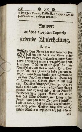 Antwort auf des zweyten Capitels siebende Unterhaltung.