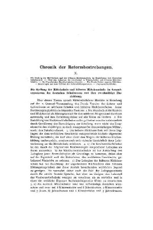 Chronik der Reformbestrebungen : X.