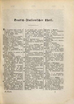 Taschen-Wörterbuch der italienischen und deutschen Sprache : in 2 Theilen, 2. Deutsch-Italienisch