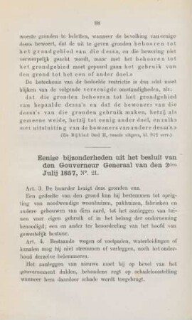 Eenige bijzonderheden uit het besluit van den gouverneur generaal van den 2den julij 1857, No. 21