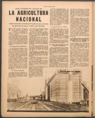 Debe acudirse en auxilio de la agricultura nacional : Cómo nació el cooperativismo en el Canadá. Lo que es el gran "pool" de granos