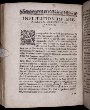 Institutionum Imperialium Methodus Et Materia