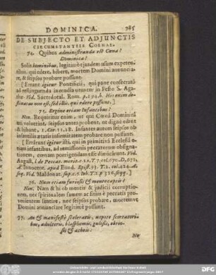 De Subiecto Et Adiunctis Circumstantiis Coenae.