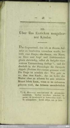 III. Über das Ersticken neugeborner Kinder