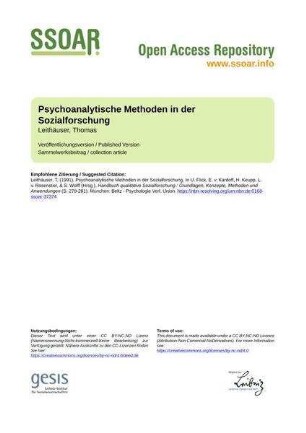 Psychoanalytische Methoden in der Sozialforschung
