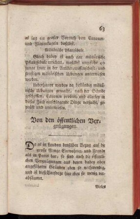 Von den öffentlichen Vergnügungen.