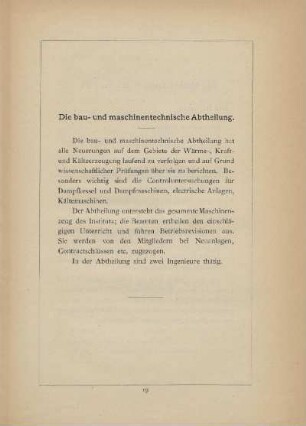 Die bau- und maschinentechnische Abtheilung