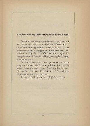 Die bau- und maschinentechnische Abtheilung