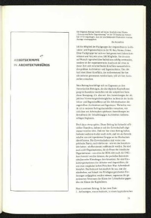 Arbeitskämpfe in Architekturbüros