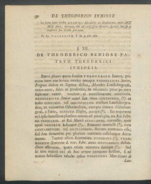 §. XII. De Theoderico Seniore Patruo Theoderici Iunioris