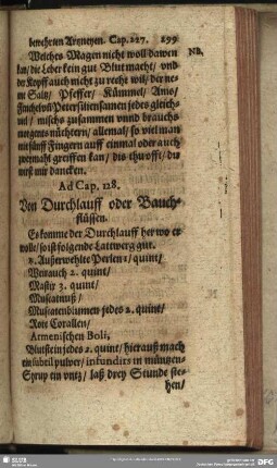 Ad Cap. 128. Von Durchlauff oder Bauchflüssen