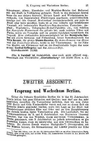 Zweiter Abschnitt. Ursprung und Wachsthum Berlins