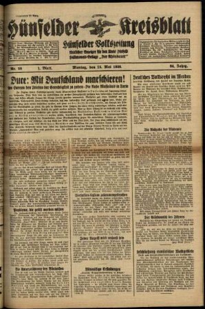 Erste Ausgabe vom Montag, den 15. Mai 1939.